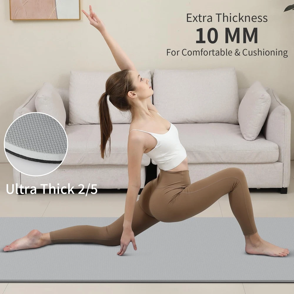Non-slip extra thick high resiliency anti-tear professional POE yoga mat