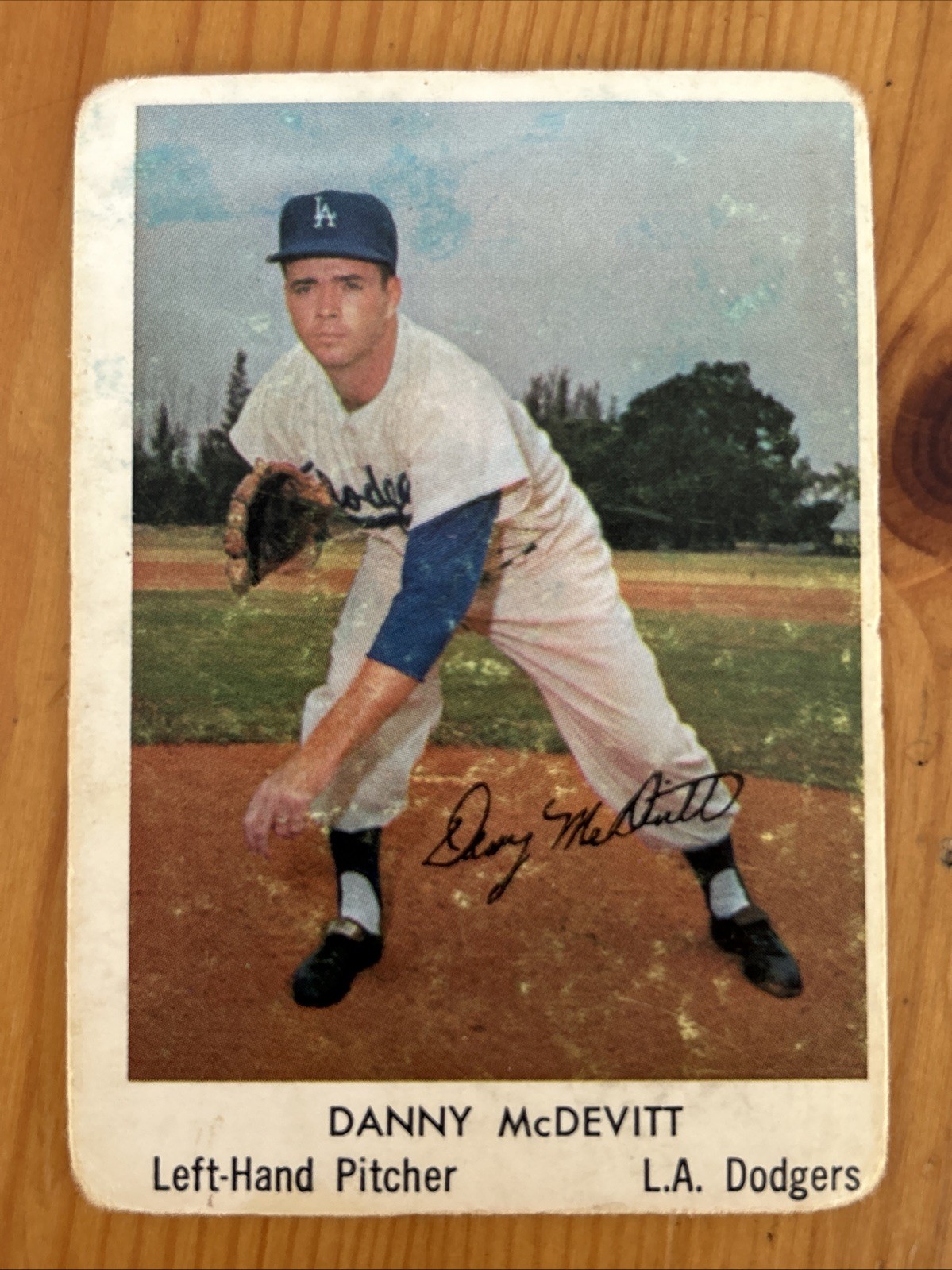1960 Bell Brand Dodgers #3 Danny McDevitt SHORT-PRINT NO CREASES