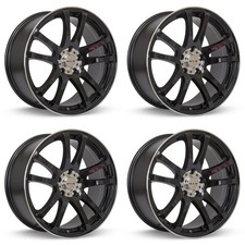 Set Of 4 15 Inch Black Alloy Wheels For 1990-1999 Nissan Oe 4x100 15x6.5 Cnnn