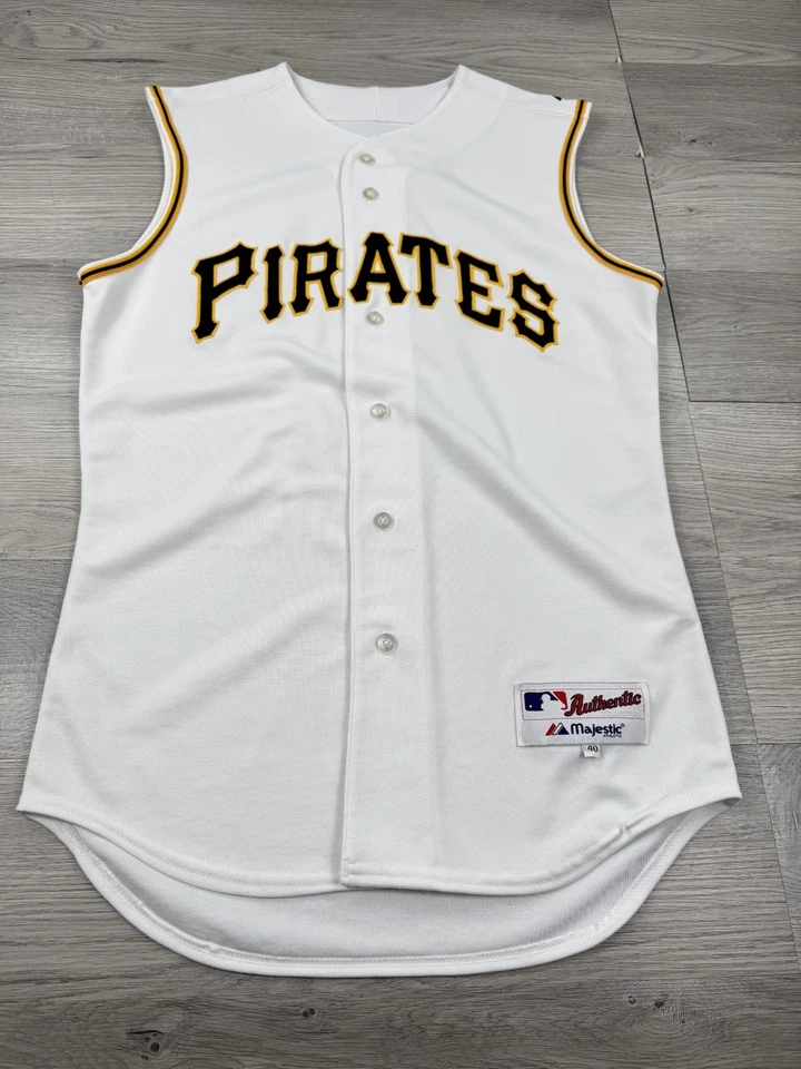 Vintage Pittsburgh Pirates Jersey 40 Authentic On-Field Majestic Road Vest 90s - Image 2 of 4