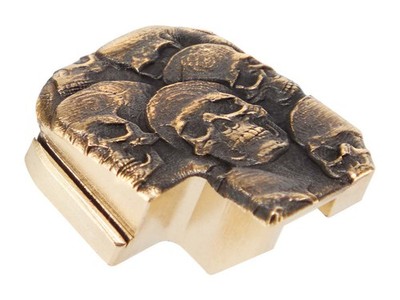 NDZ Sig P365 P365XL X Macro Fuse 3D Skulls Brass Slide Cover Back