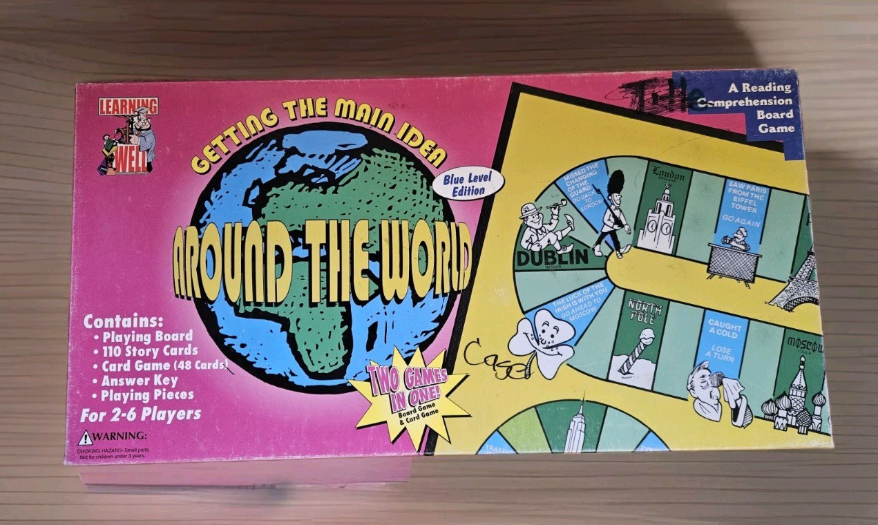 Boost Comprehension with the 1976 Blue Level Main Idea Around The World Board Game-image