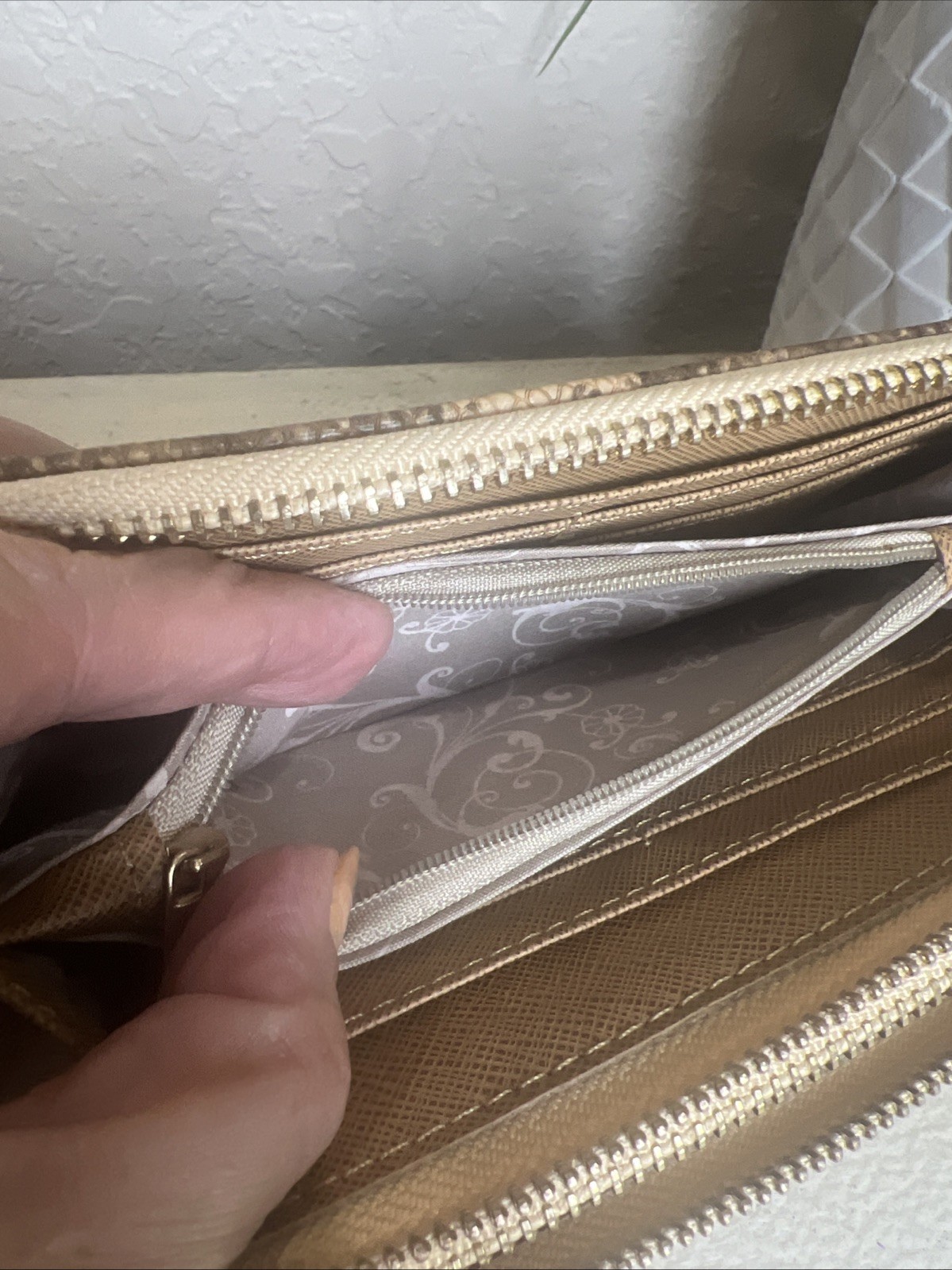 Unbranded Python Embossed Snake Brown Long Zipper… - image 8