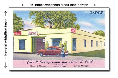 Connecticut 1940s - Fairfield Motors, 2120 Post Road - 11x17 Poster