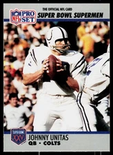 Johnny Unitas, 1990-91 Pro Set Super Bowl XXV Silver, #134, Baltimore Colts,