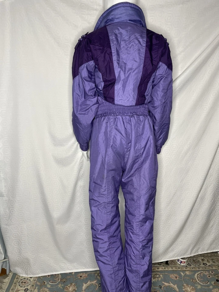 Vintage 80s 90s Ski Snow Suit One Piece 10 Retro Purple Pink Women's - Image 2 of 4