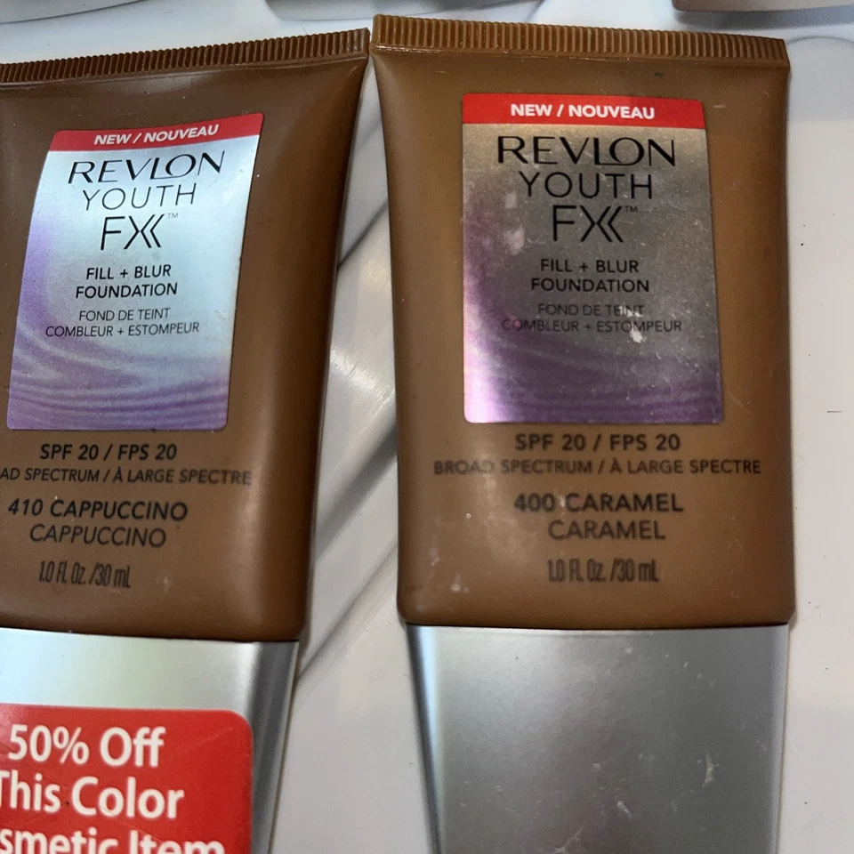 Lot Of 6 Revlon Youth Foundation 5 Cappuccino 1 Caramel. New - Image 4 of 4