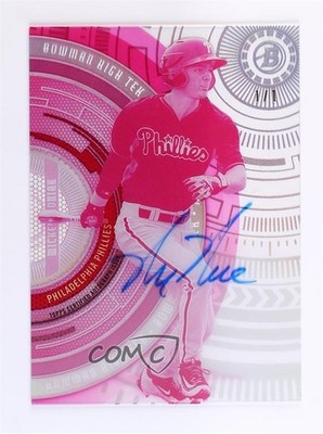 2017 Bowman High Tek Printing Proof Magenta 1/1 Mickey Moniak #BHT-MM Auto a2v