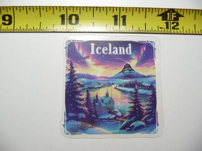 NORTHERN LIGHTS ICELAND SMALL STICKER DECAL TRAVEL VIEW SITE COLORFUL VACATION