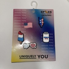 Crocs Jibbitz Charms Uniquely You 5 Pack America Flag July 5 New In Pack