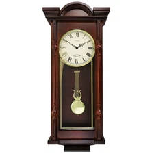 Bedford Clock Collection Bed-Lucien Grand 31 Inch Chiming Pendulum Wall In