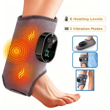 Cordless Foot Ankle Massager Relieve Ankle Pain 6 Heat Levels, 3 Vibration Modes