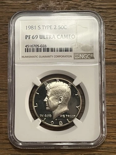 1981-S Type 2 Kennedy Half Dollar 50C NGC PR69 ULTRA cameo DCAM Gem Proof