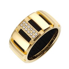 CHAUMET Class one MM Diamond Ring 18K YG Rubber Size52 5.75-6(US) 90319801