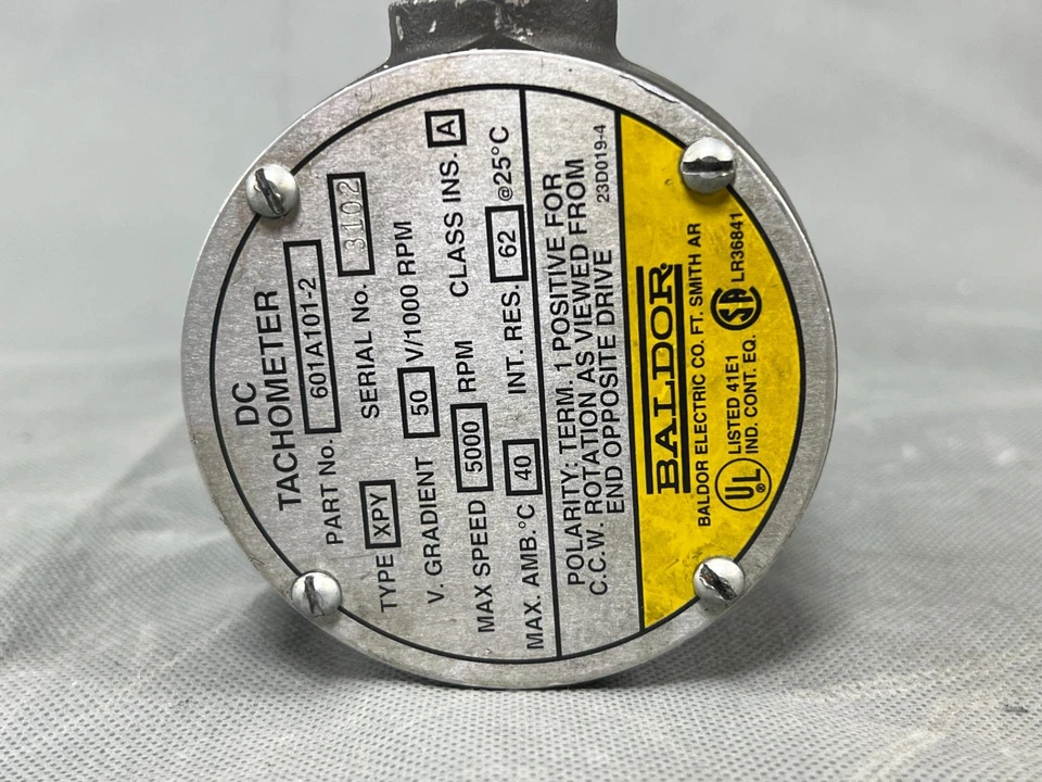 Baldor 601A101-2, DC Tachometer, Type XPY, 50V/1000 RPM, Max Speed 5000 RPM - Image 2 of 4