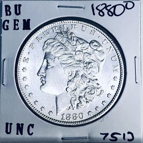 1880 O BU GEM MORGAN SILVER DOLLAR UNC MS+++ GENUINE U.S. MINT RARE COIN 7513