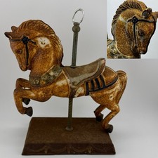 Vintage Late Patina 7.75  Cast Iron Carousel Jumper Horse 3 lb Doorstop