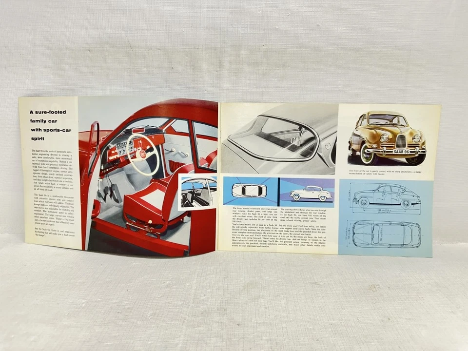 1961 SAAB 96 оригинальный продажи брошюра - 8 страниц - Изображение 2 из 4
