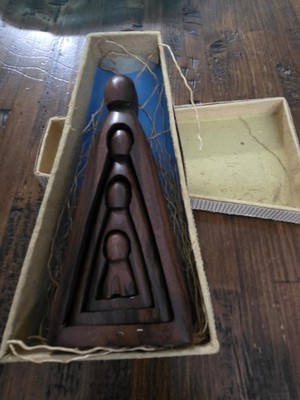 4 Generation Mother Carving, Hand Carved, Glenna Foster, Ebony Wood, 6.5'' Tall