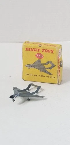 Vintage Dinky DH 110 Sea Vixen Fighter Plane No. 738 With HTF Box Shelf M3