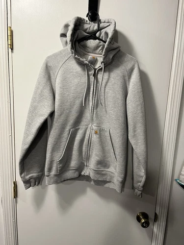 VETEMENTS Carhartt Felpa con Cappuccio Donna L Grigio Full Zip Manica Lunga