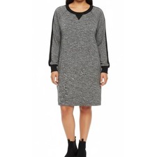 Max Studio space dye crewneck sporty sweater dress