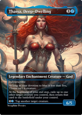 Thassa, Deep-Dwelling - High Quality Altered Art Custom Cards