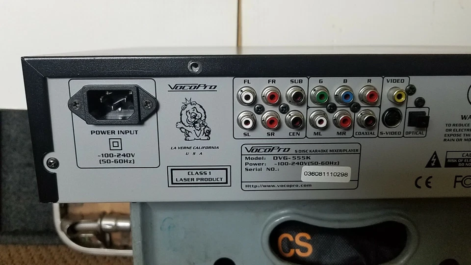 VocoPro DVG-555K  5 Disc DVD/CDG/VCD/MP3/MP4/Photo CD Karaoke Changer - Image 4 of 4