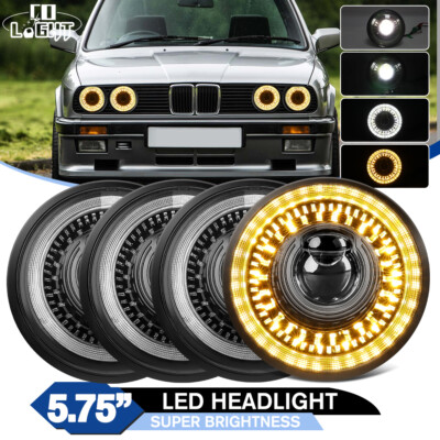 COLIGHT 4PCS 5.75'' 5-3/4'' LED Headlights Start-up Halo DRL For 325i 528i E30 DOT