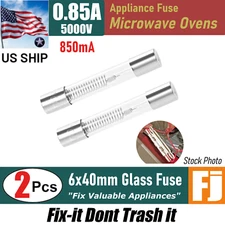 2 Pcs | .85A 850mA 5KV | 6x40mm High Voltage | Microwave Oven Fuse | US Ship