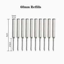 10PCS 60mm Metal Refills Black Ink for Mini Ball Pen Signature Pen