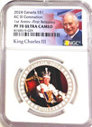 2024 Canada $1 King Charles Iii Coronation 1st Anniv Silver Ngc Pf70 Fr - Pop 34