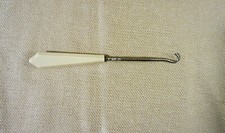 Antique Metal Button Hook For Shoes, With Celluloid Handle