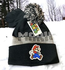 NEW Super Mario Youth Kids Boys Knit Beanie Hat Gloves Set Official Nintendo