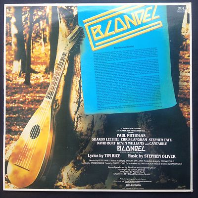 Tim Rice BLONDEL Rock Opera Musical Soundtrack OCR 2xLP Stephen
