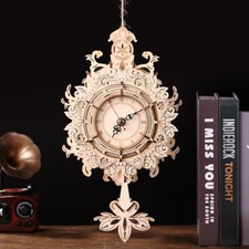 3D Wooden Puzzle Clock Toy DIY Mechanical Model Kits Kids Gifts creative toy