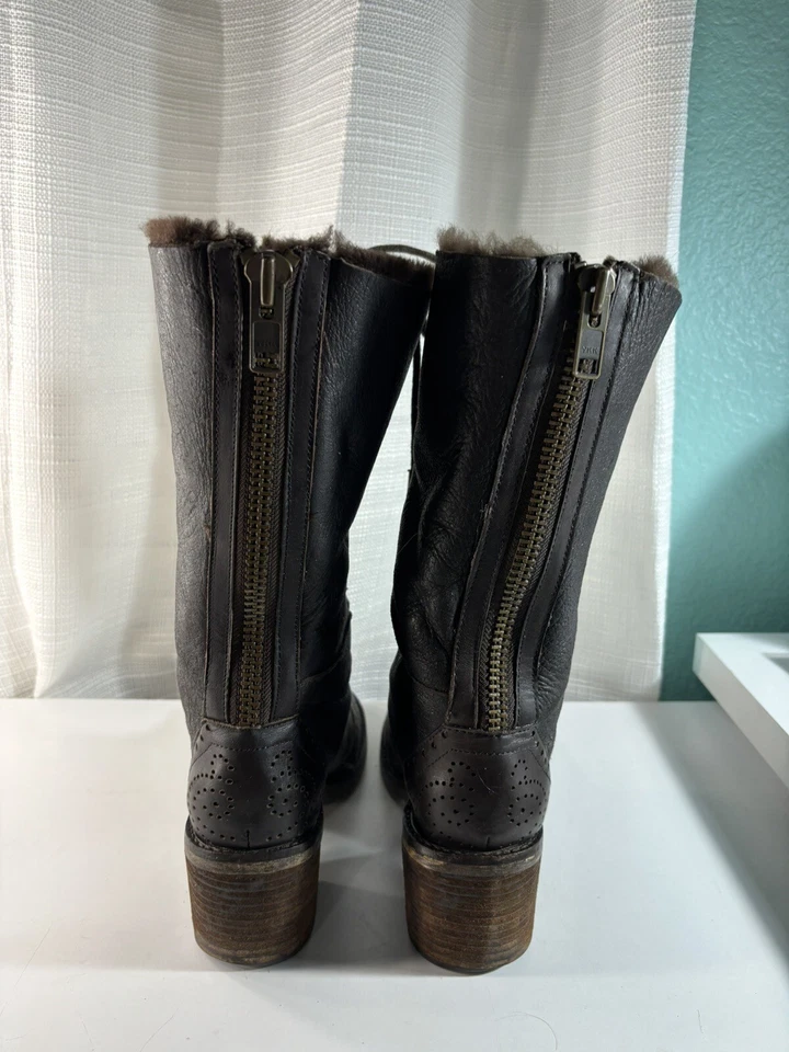 Kelsi Dagger MASHITA ~ Bota de Combate de Montar Cuero Marrón/Punta de Ala de Oveja Talla 6.5 Foto 3 de 4