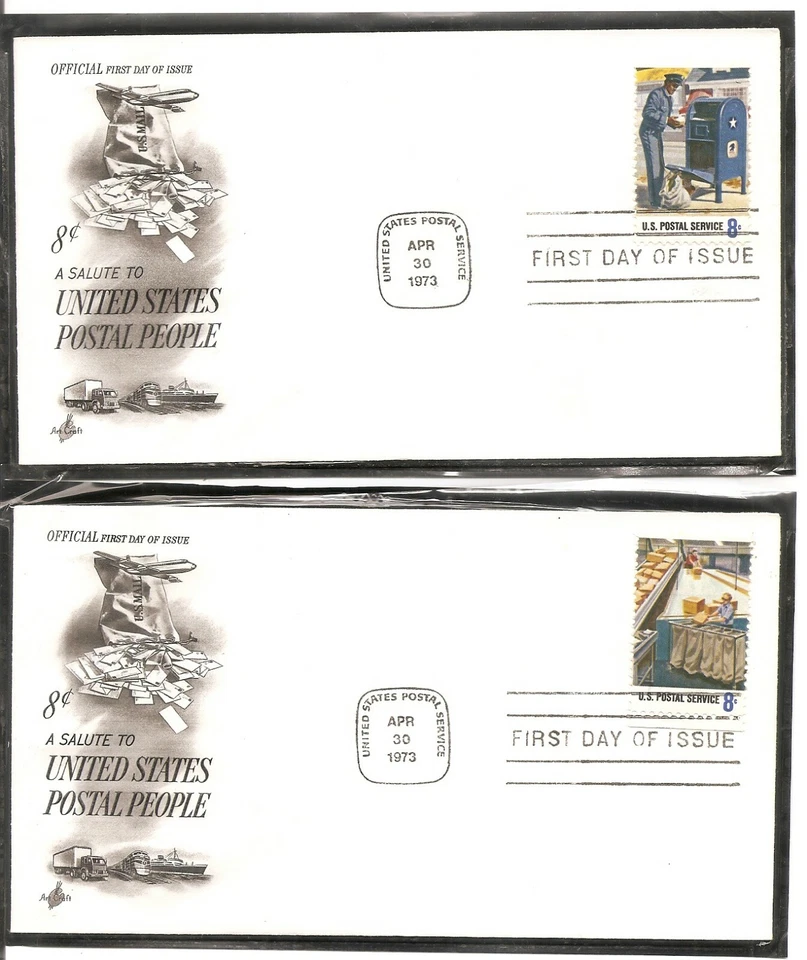US SC # 1489-1498 Postal People FDC. 10 Covers Set. Artcraft Cachet. - Image 3 of 4