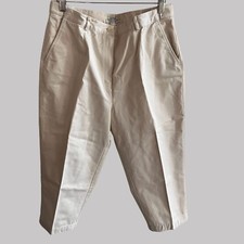 LL Bean Capri Pants Womens 16 32x21 White Original Fit Pull-On Casual Outdoors