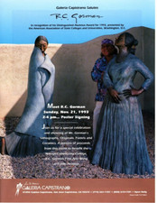 1993 R.C. GORMAN SHOWING PRINT AD BOOK RELEASE, NATIVE AMERICAN ARTIST, PRINT AD