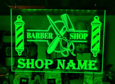 Barber Shop OPEN Pole Light up LED Custom Leuchtreklame Salon Friseur Display