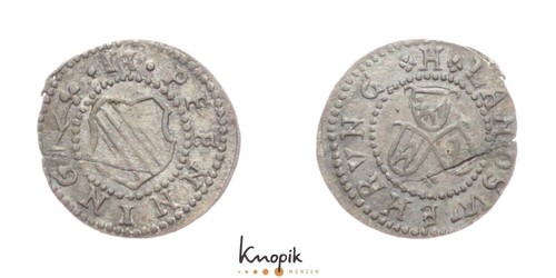 Baden-Durlach, Friedrich VII. Magnus, 2 Pfennige o.J., Wieland 617, 0,63g., ss
