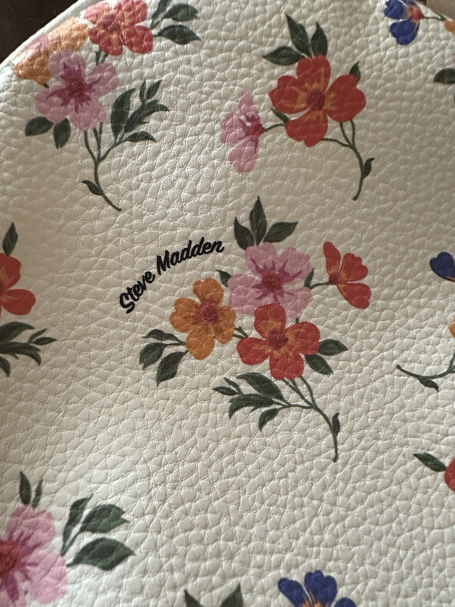 Steve Madden Mini Backpack White Floral Faux Leather 100% PU  display picture 2