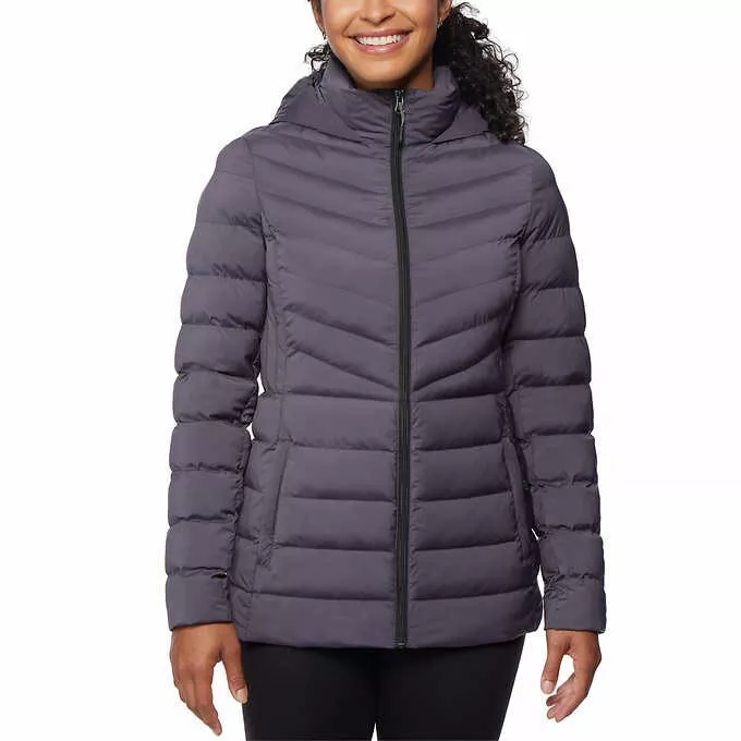 New 32 Degrees Heat Women s Hooded 4 Way Stretch Puffer Jacket