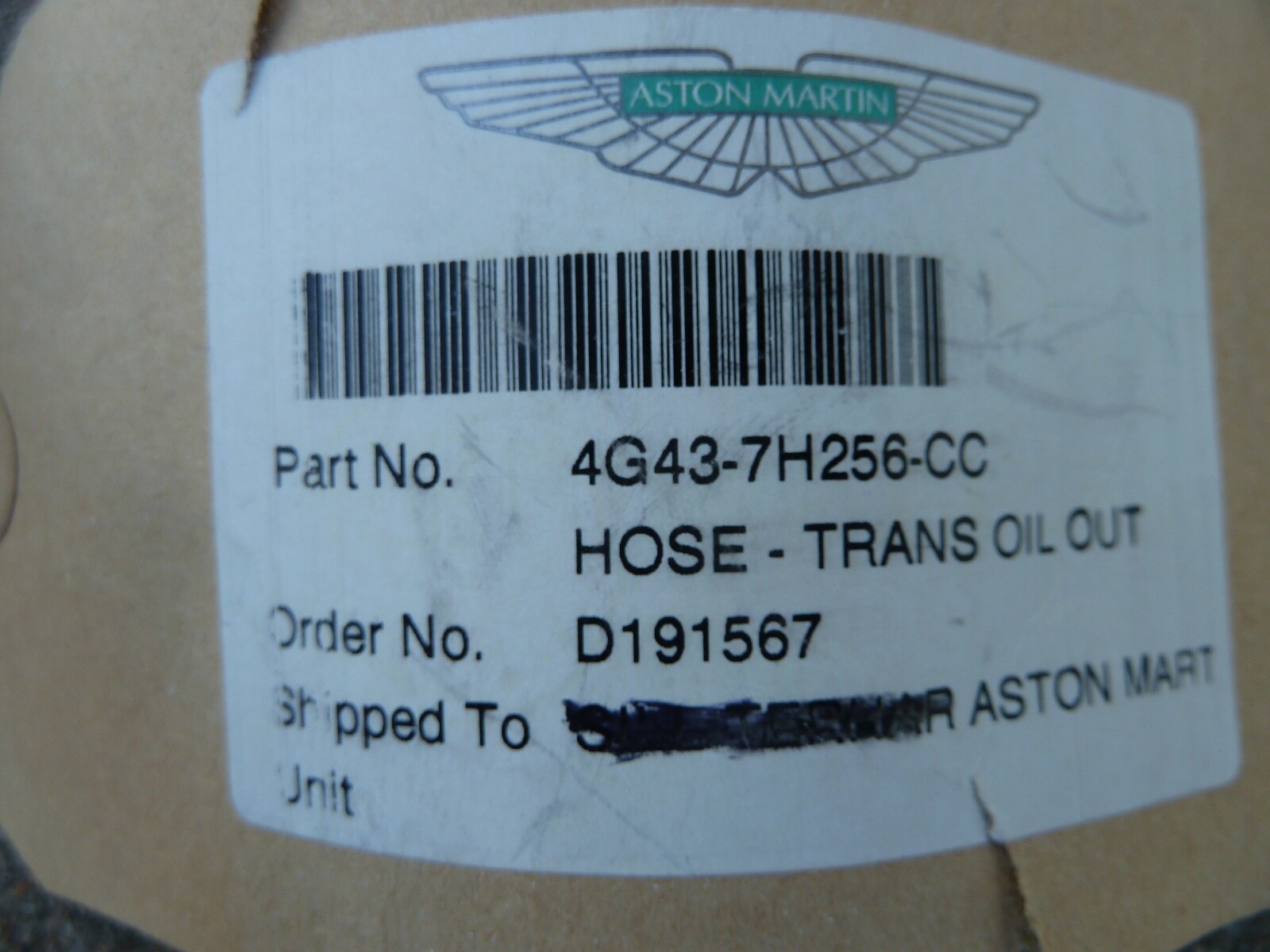 NEW Aston Martin DB9 Transmission Oil Cooler Pipe Line Hose Genuine OEM