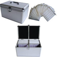 MediaRange DJ Koffer Case Aufbewahrungskoffer für 200 / 300 CD / DVD / BD silber