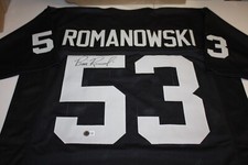 OAKLAND RAIDERS Bill Romanowski #53 SIGNED CUSTOM Home BLACK JERSEY Beckett Coa