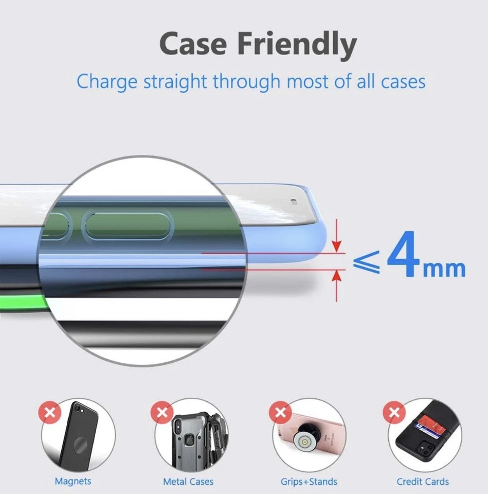 Cargador Inalámbrico Yootech, Almohadilla de Carga Inalámbrica Rápida Máxima 10W Foto 4 de 4