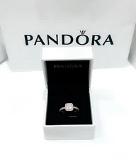 NEW Authentic PANDORA Rose™ Gold Timeless Elegance CZ Stackable Ring 180947CZ