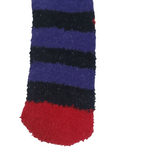 Halloween Fuzzy Socks Womens Size 5-9 Purple-Black Red Eyes Soft & Warm Short - Picture 3 of 6